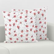 Watercolor Lady Bird ladybug ||  Spots polka dots insect gray grey white black red pink animal _ Miss Chiff Designs