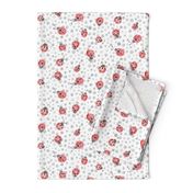 Watercolor Lady Bird ladybug ||  Spots polka dots insect gray grey white black red pink animal _ Miss Chiff Designs