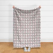 Large Watercolor Red Insect Lady Bird || Ladybug Bug gray grey pink white buffalo check plaid  _ Miss Chiff Designs