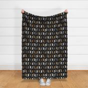 Trotting Whippet border vertical - black