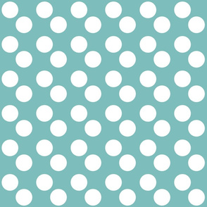 Teal and White Polka Dots