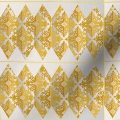 Gold & Silver  Diamond Damask