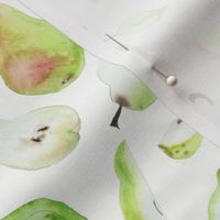 Whimsical Watercolour Pears in Off White