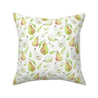 Whimsical Watercolour Pears in Off White