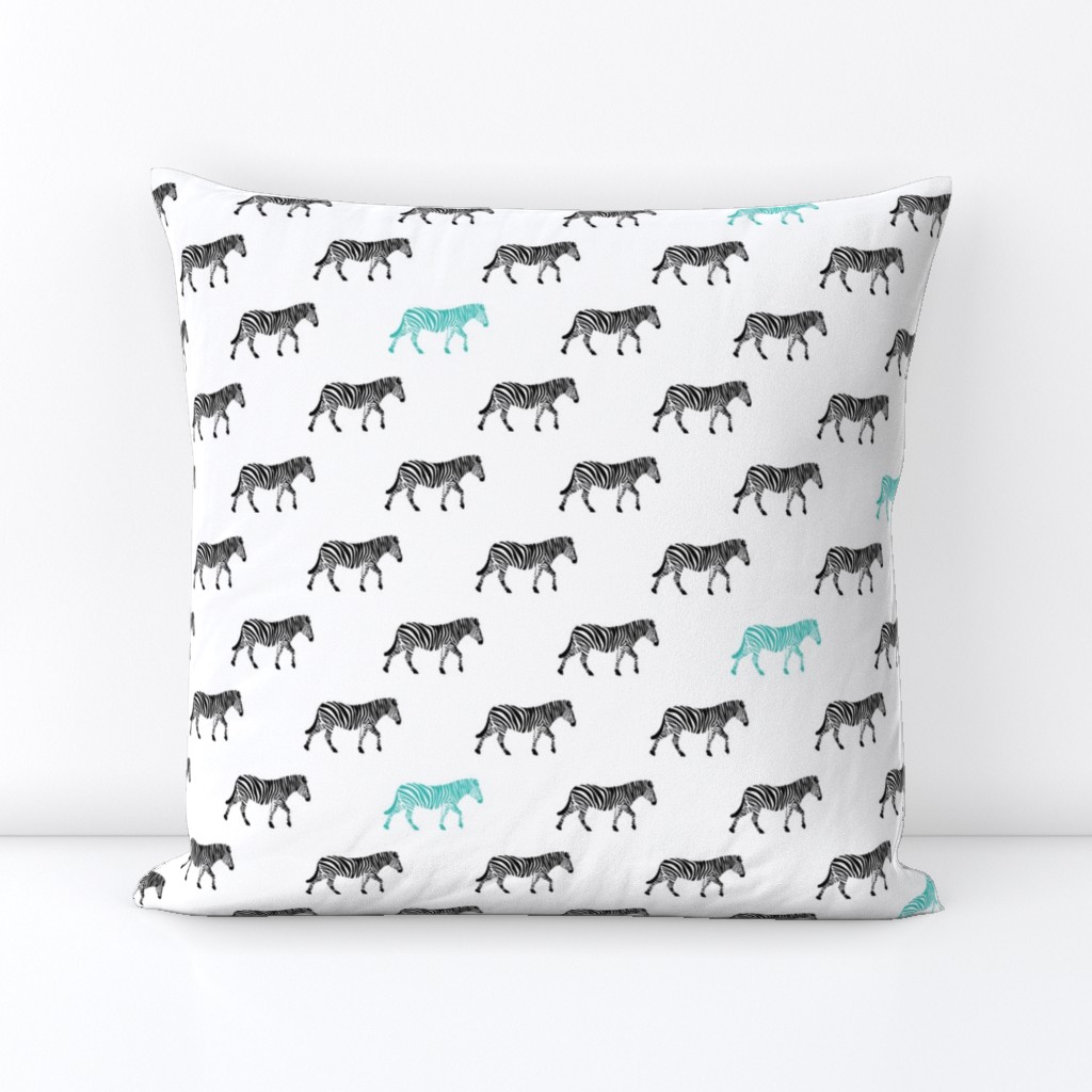 zebra with teal