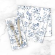 Zombie Toile - Blue on White