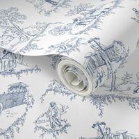 Zombie Toile - Blue on White