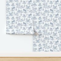 Zombie Toile - Blue on White