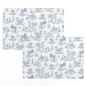 Zombie Toile - Blue on White