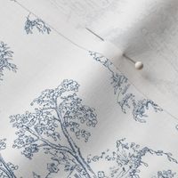 Zombie Toile - Blue on White