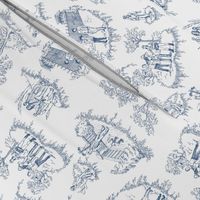 Zombie Toile - Blue on White