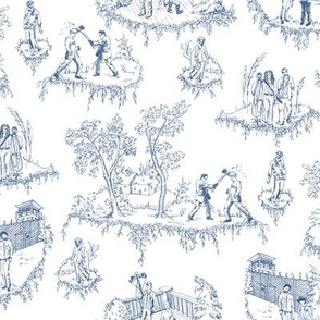 Zombie Toile - Blue on White