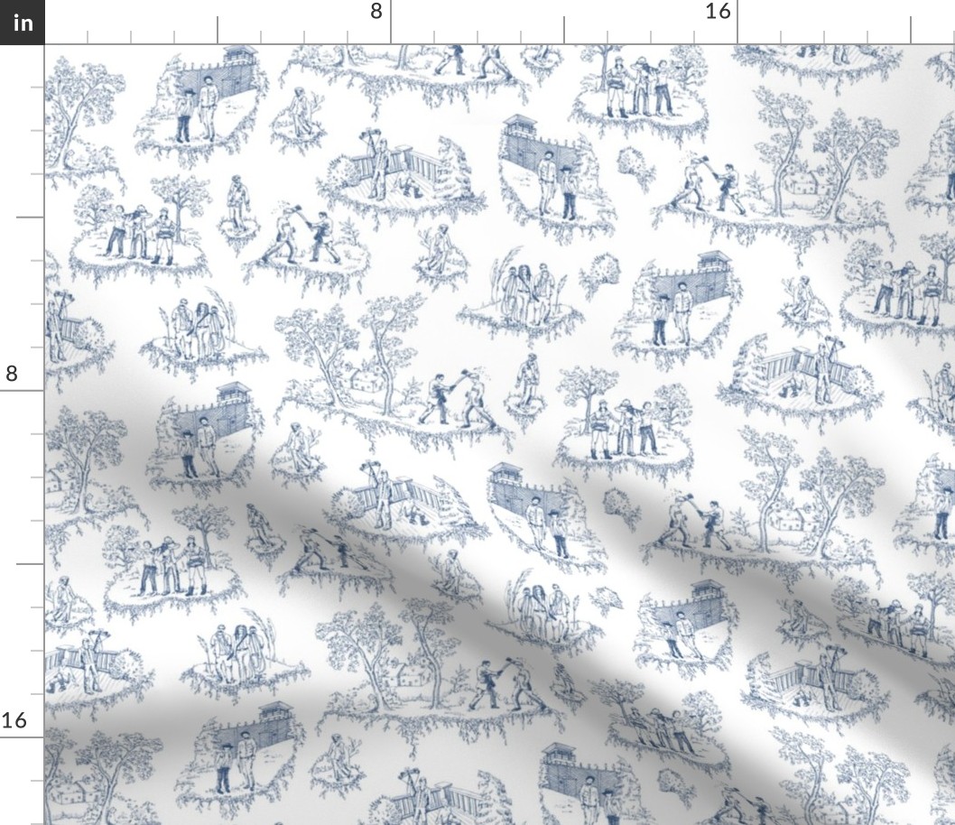 Zombie Toile - Blue on White