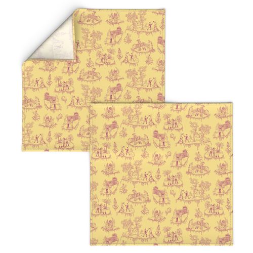 Zombie Toile - Pink on Yellow