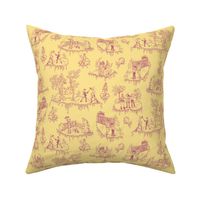 Zombie Toile - Pink on Yellow
