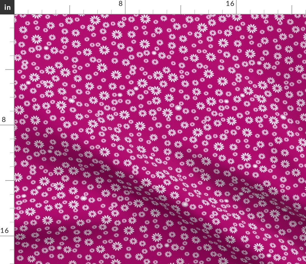 Tiny Daisies on Dark Pink