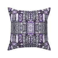 woven patchwork purple