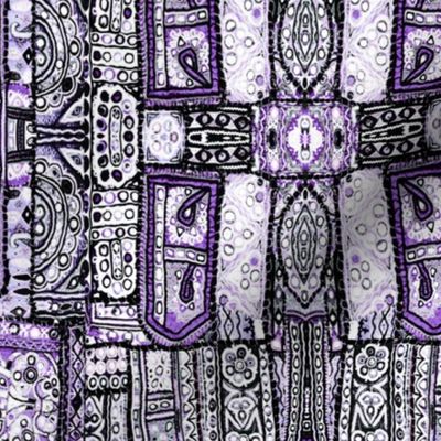 woven patchwork purple