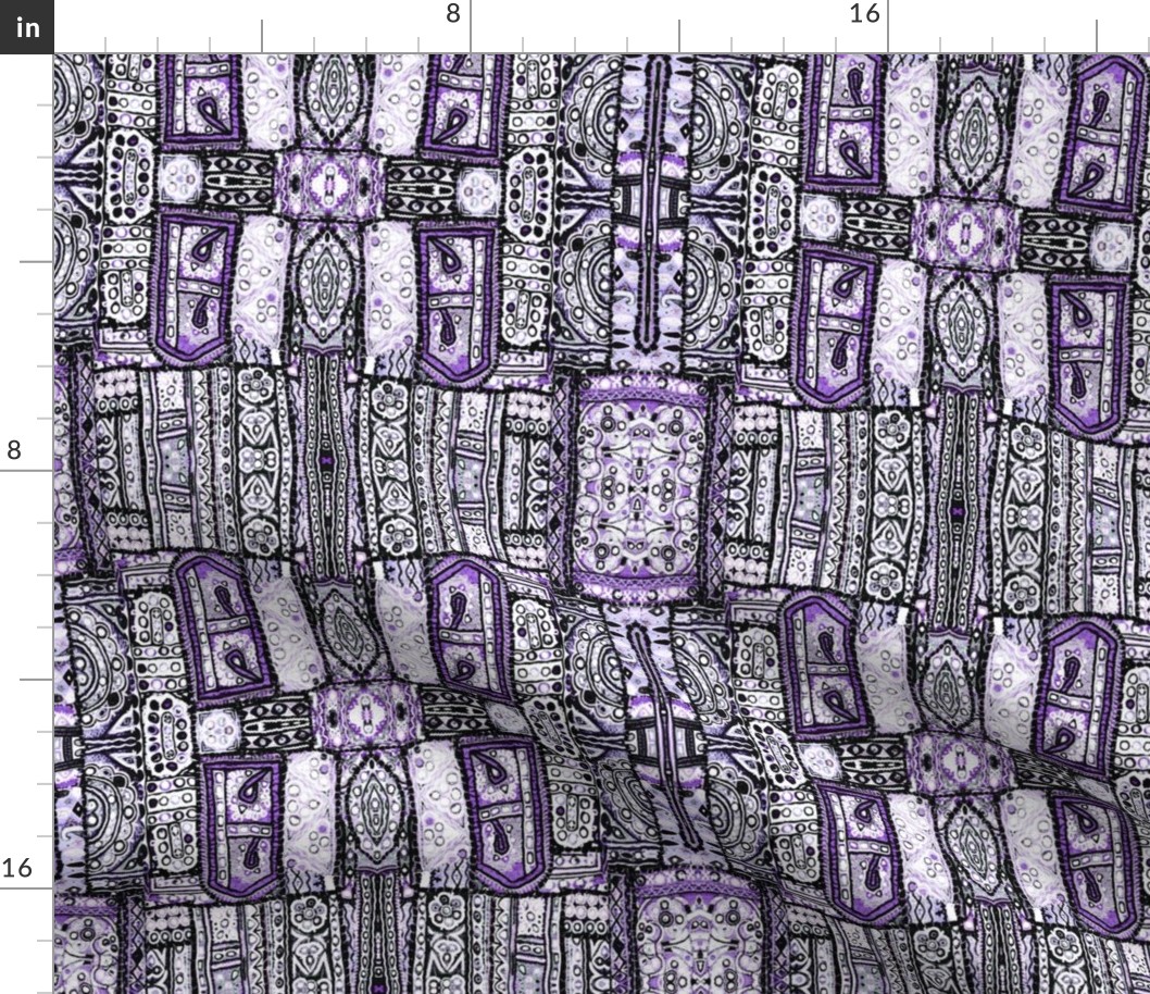 woven patchwork purple