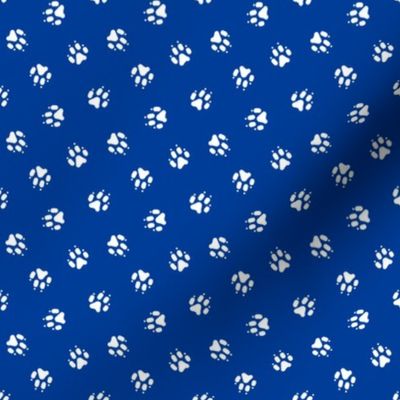 Trotting paw prints coordinate - patriotic blue