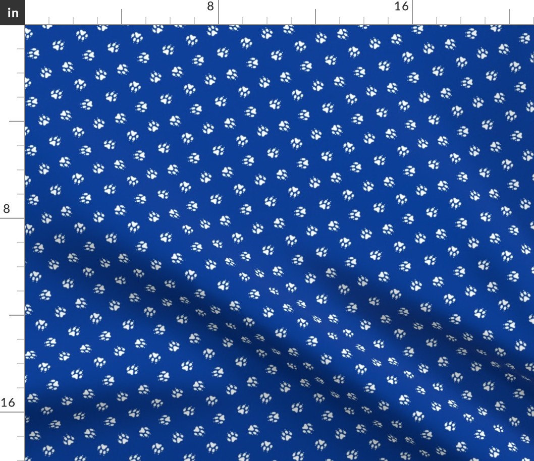 Trotting paw prints coordinate - patriotic blue