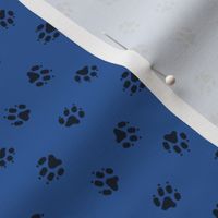 Trotting paw prints coordinate - dark blue