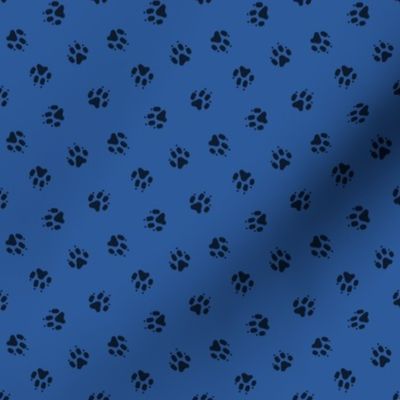 Trotting paw prints coordinate - dark blue