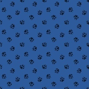 Trotting paw prints coordinate - dark blue