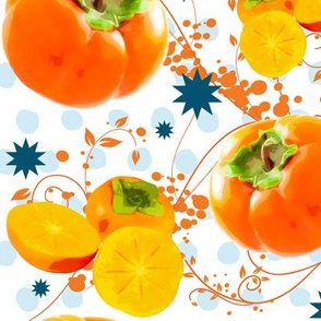 Watercolor Persimmon polka dot surprise