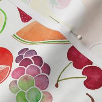 Fruit Medley Watercolor on White Background