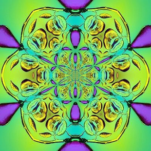 PURPLE MINT ABSTRACT FLOWER GARDEN