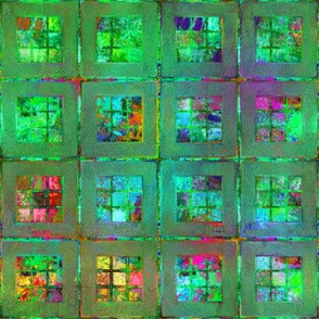 ART GLASS MOSAIC TILES WINDOW MULTICOLOR BRIGHT SUNNY GREEN