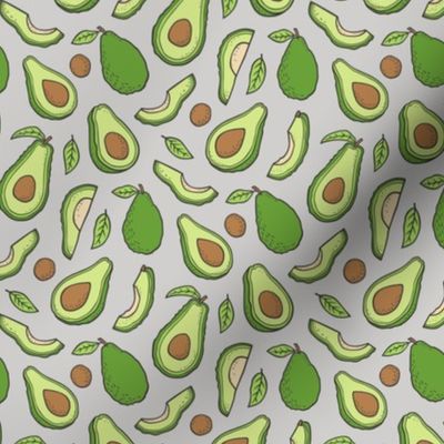 Avocado  Fabric on Grey Smaller