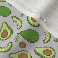 Avocado  Fabric on Grey Smaller