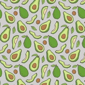 Avocado  Fabric on Grey Smaller
