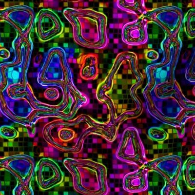 DISCO CLUB ABSTRACT MUSIC BUBBLES ON MINI MOSAIC