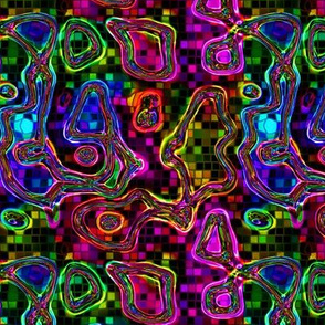 DISCO CLUB ABSTRACT MUSIC BUBBLES ON MINI MOSAIC