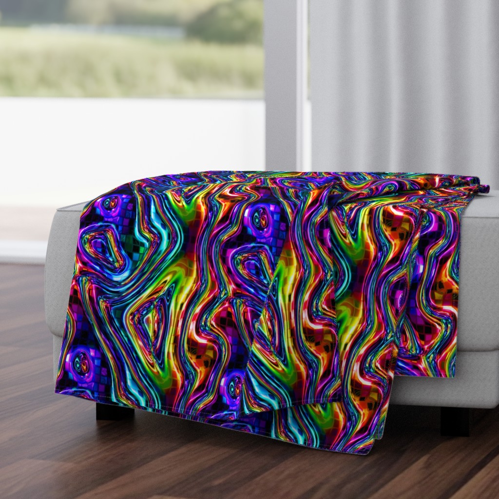 DISCO CLUB NEON LIGHTS mosaic waves multicolor