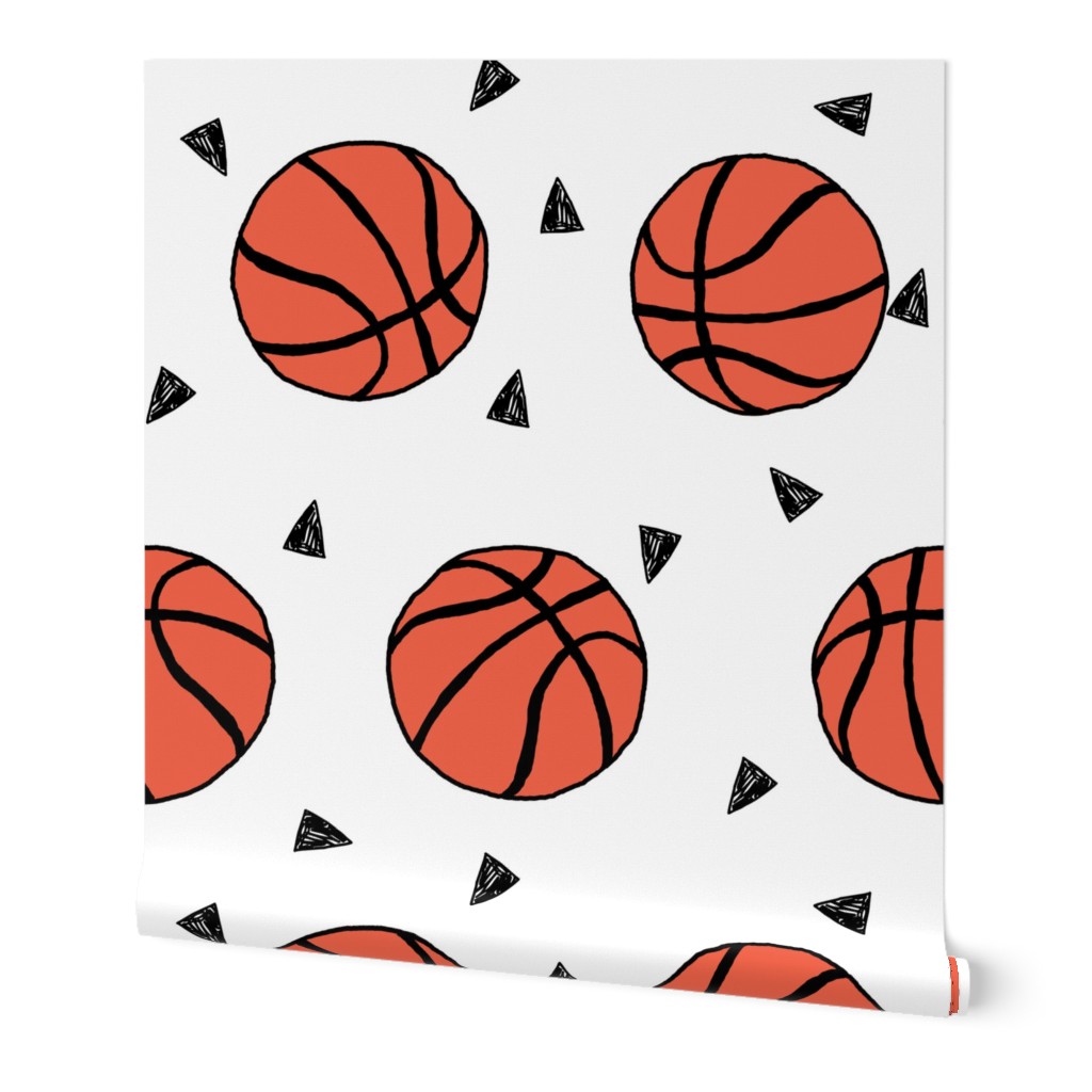 basketball fabric // small version basketballs design sports sport fabric by andrealauren