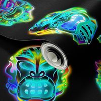 TIKI MASKS NEON GLOW IN THE DARK