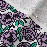 roses fabric // purple roses lilac lavender pastel purple rose design cute florals