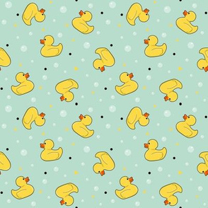 Rubber ducks and bubbles Yellow