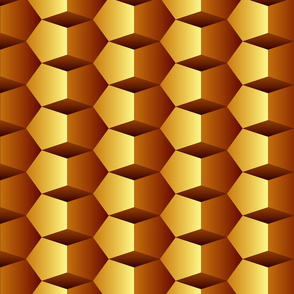 Golden pentagon illusion