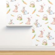 watercolor rabbit family