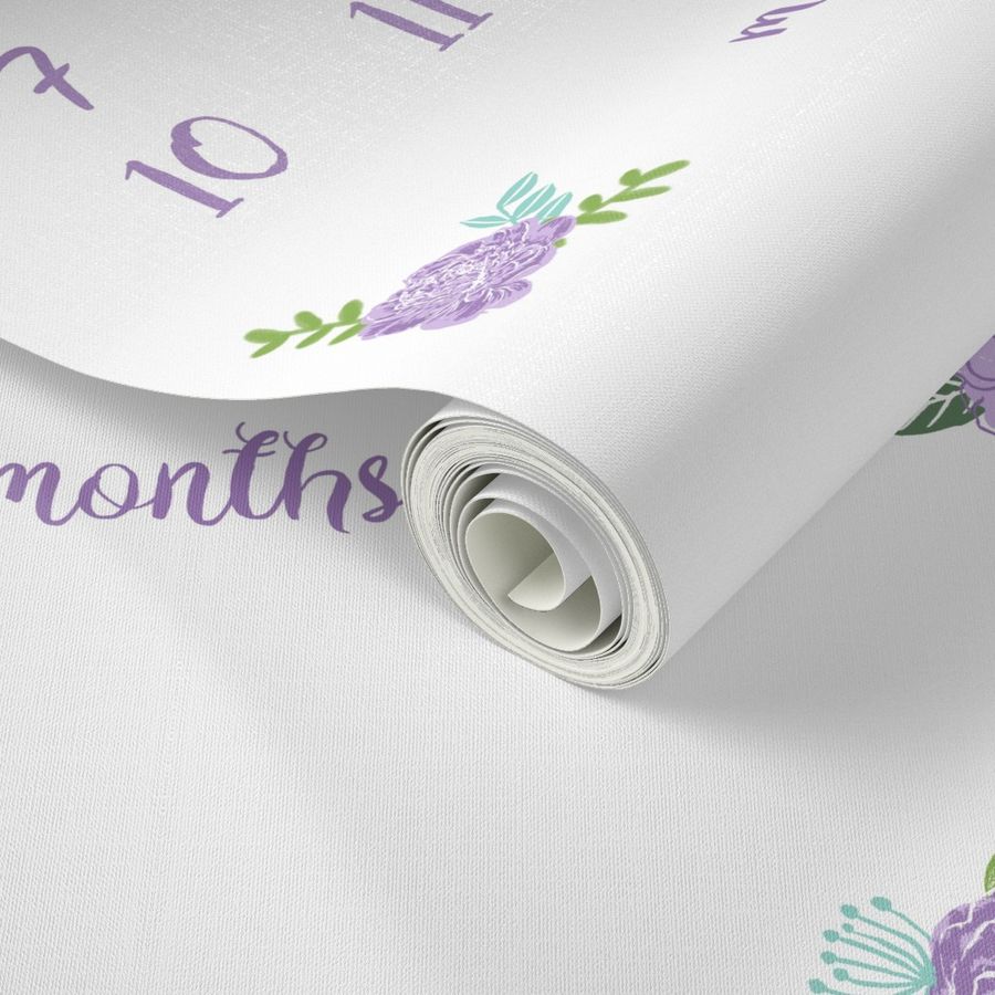 54" milestone blanket - purple florals