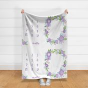 54" milestone blanket - purple florals