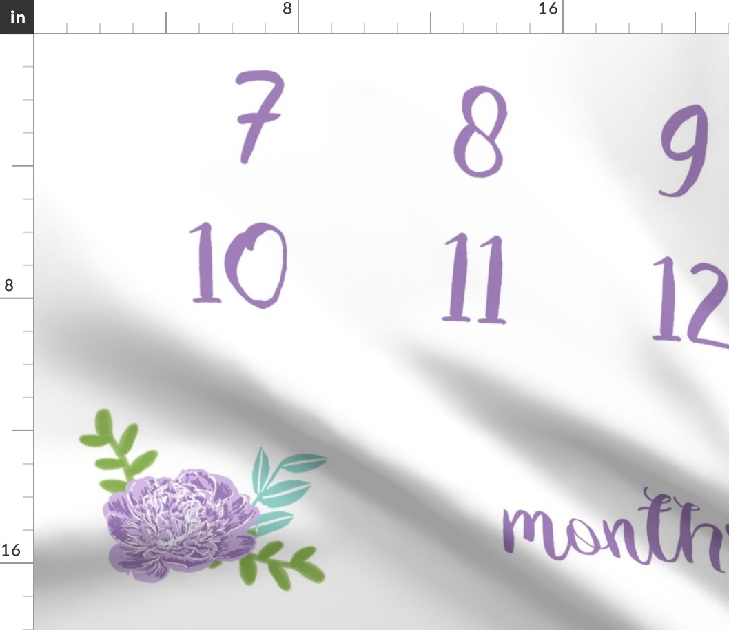 54" milestone blanket - purple florals