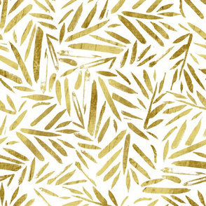 Brush Stroke Leaves Gold