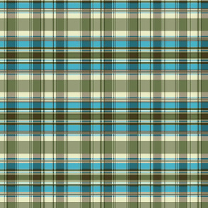 Autumn Plaid repeat - turquoise