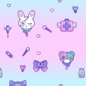 Cute Hospital Medical Pattern - Pink and Blue